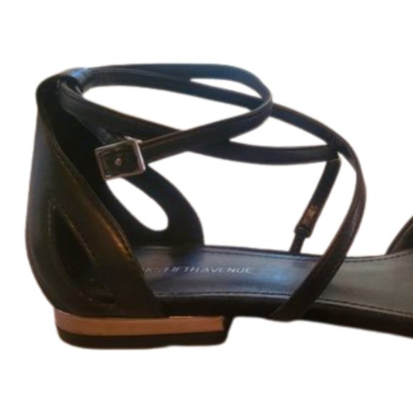 Saks Fifth Ave suede ankle strap flats 7.5 - Picture 3 of 6